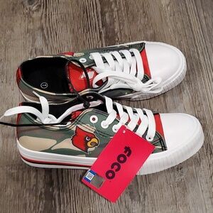 Foco Louisville Cardinals Camo Canvas Sneakers Size 7